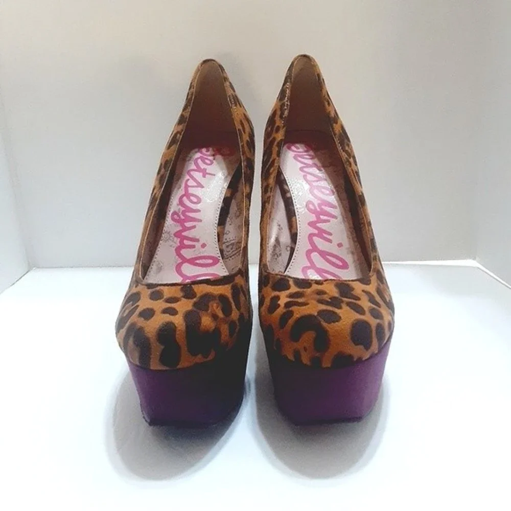 Betseyville By Betsey Johnson Leopard Platform Stiletto Heels US 9.5 Sexy High